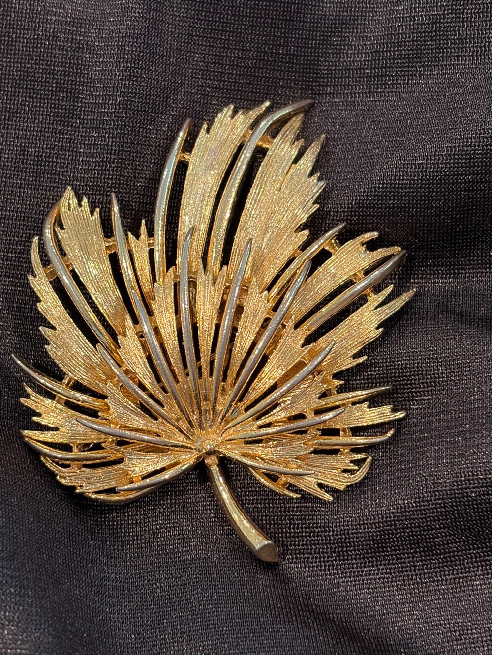 Vintage Napier Gold Leaf Statement Brooch